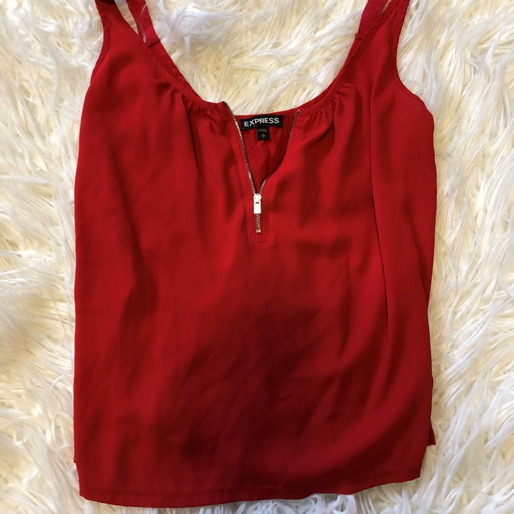 Express Vibrant Red Zippered Tank